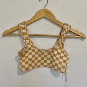 Shop ARQ Wide Strap Bra in Carrés NWT